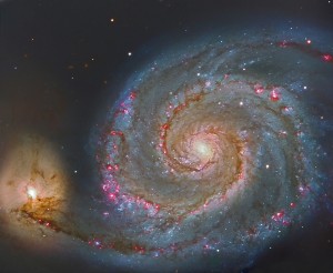 Galaxie M51 na snímku z přístroje OSIRIS Velkého kanárského dalekohledu.