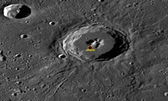 Pozdrav do Hukvald :) Kráter Janáček pojmenovaný po Leoši Janáčkovi na povrchu Merkuru. Credit: NASA