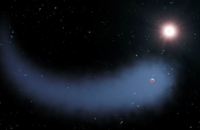 Gliese 436 b v představách malíře. Credit: NASA, ESA, and G. Bacon (STScI)