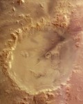 Smajlíkový kráter Galle na Marsu. Snímek pořídila evropská sonda Mars Express. Credit: ESA/DLR/FU Berlin, CC BY-SA IGO 3.0