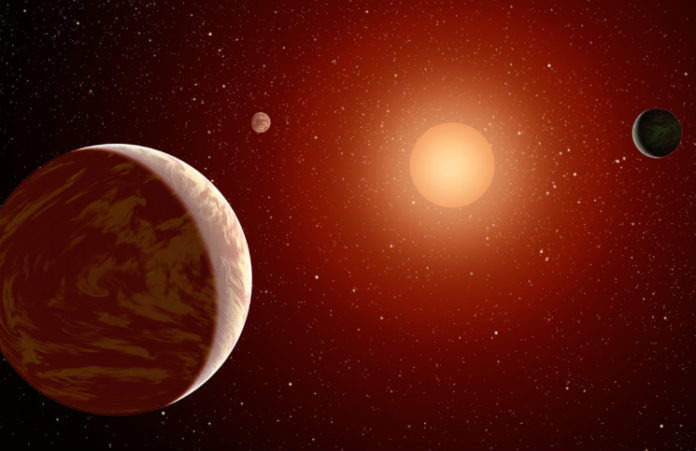 Kamenné exoplanety u červeného trpaslíka. Credit: NASA