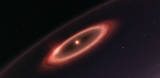 Disk prachu u Proximy Centauri. Credit: ESO/M. Kornmesser